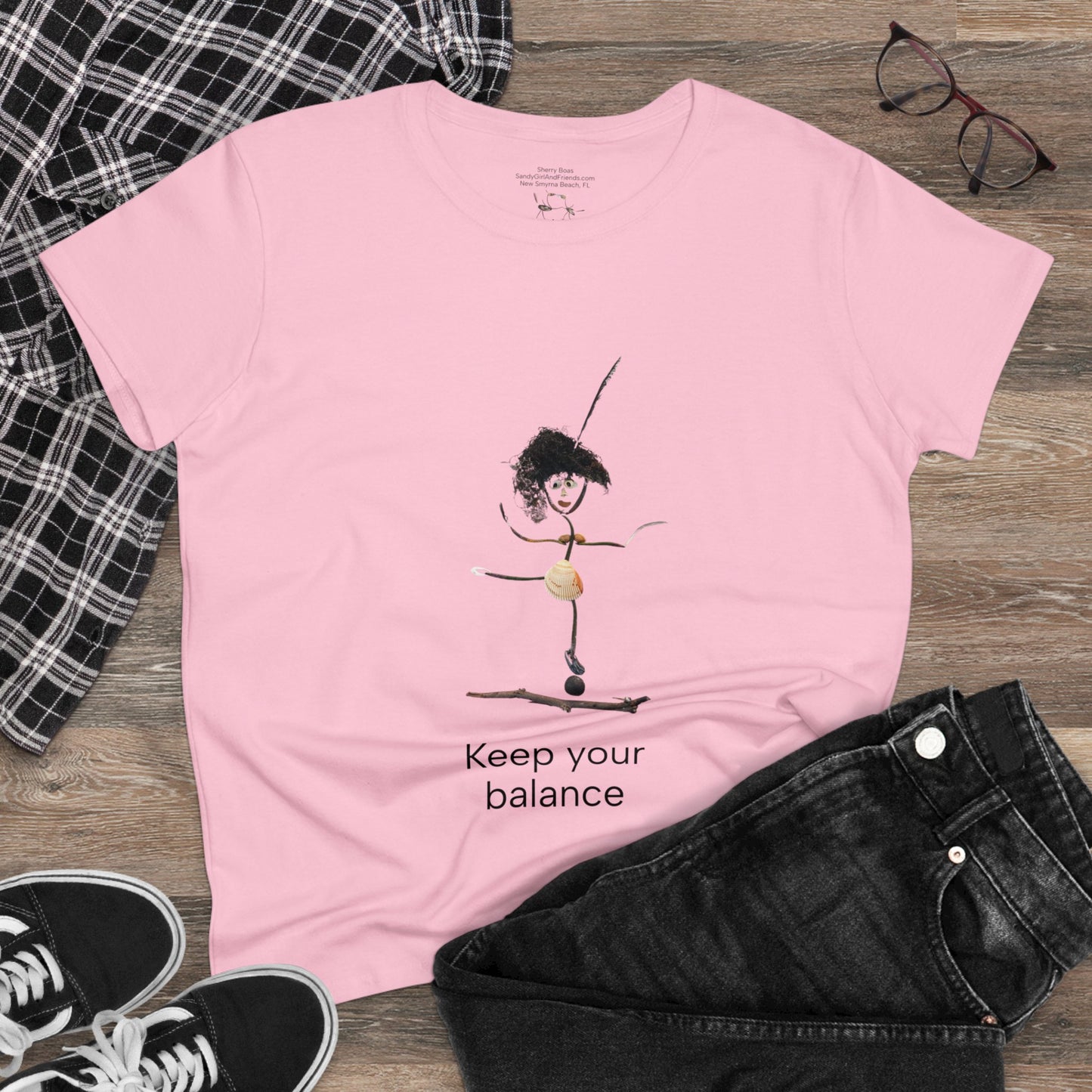 Keep Your Balance Women's Midweight Cotton Tee
