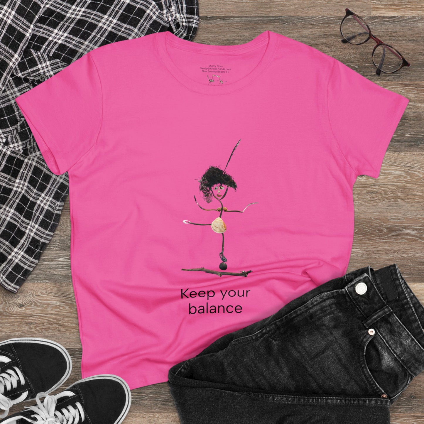 Keep Your Balance Women's Midweight Cotton Tee