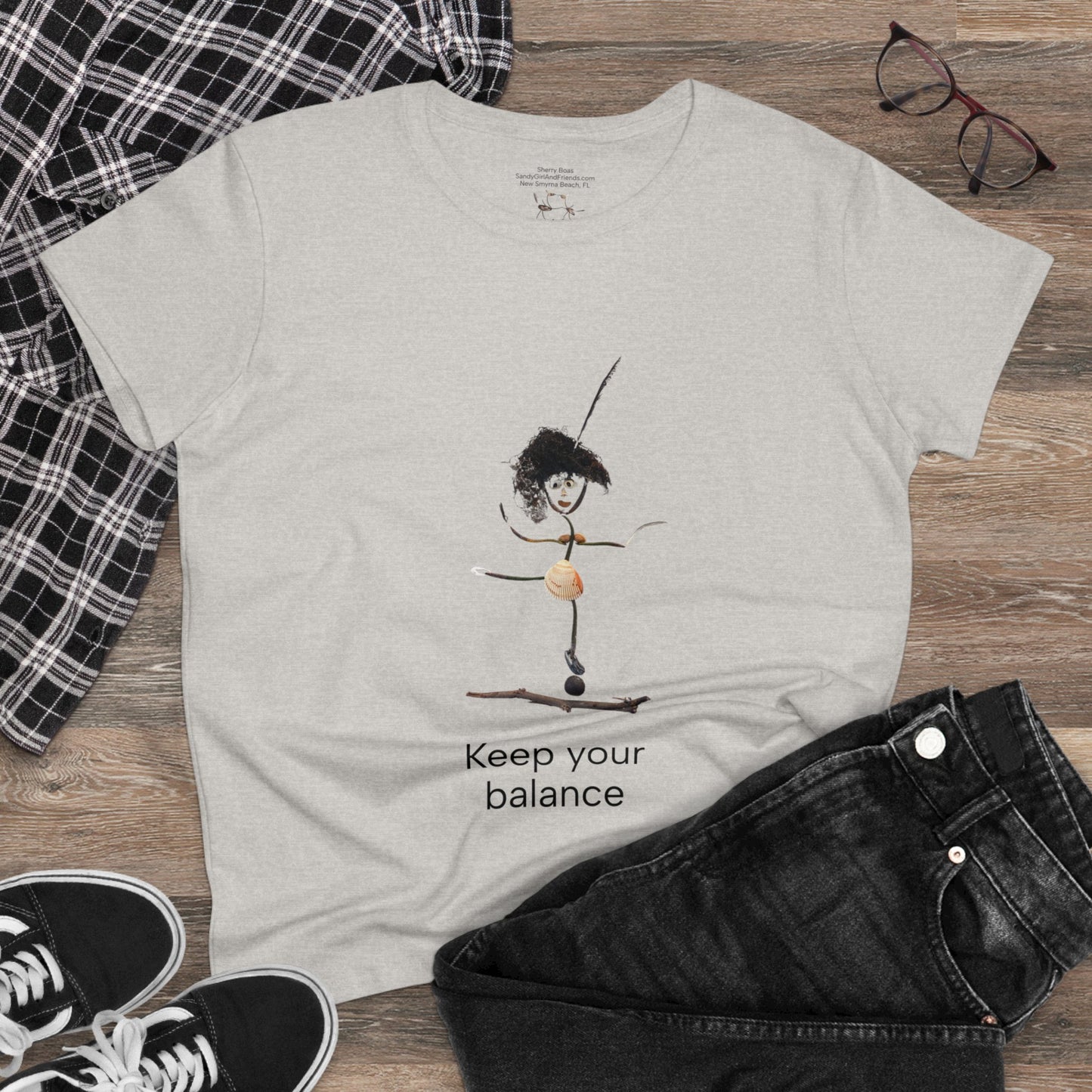 Keep Your Balance Women's Midweight Cotton Tee