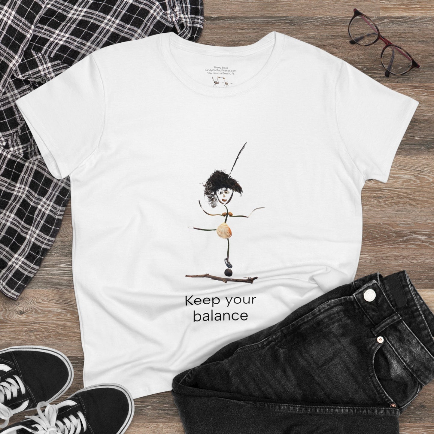 Keep Your Balance Women's Midweight Cotton Tee
