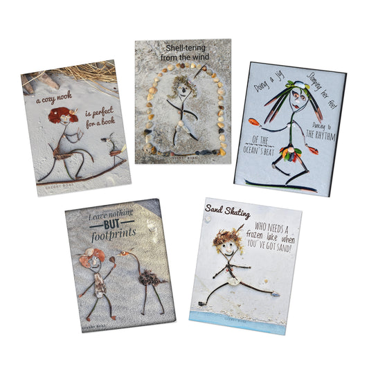 Sandy Girl and Friends Multi-Design Greeting Cards (5-Pack)