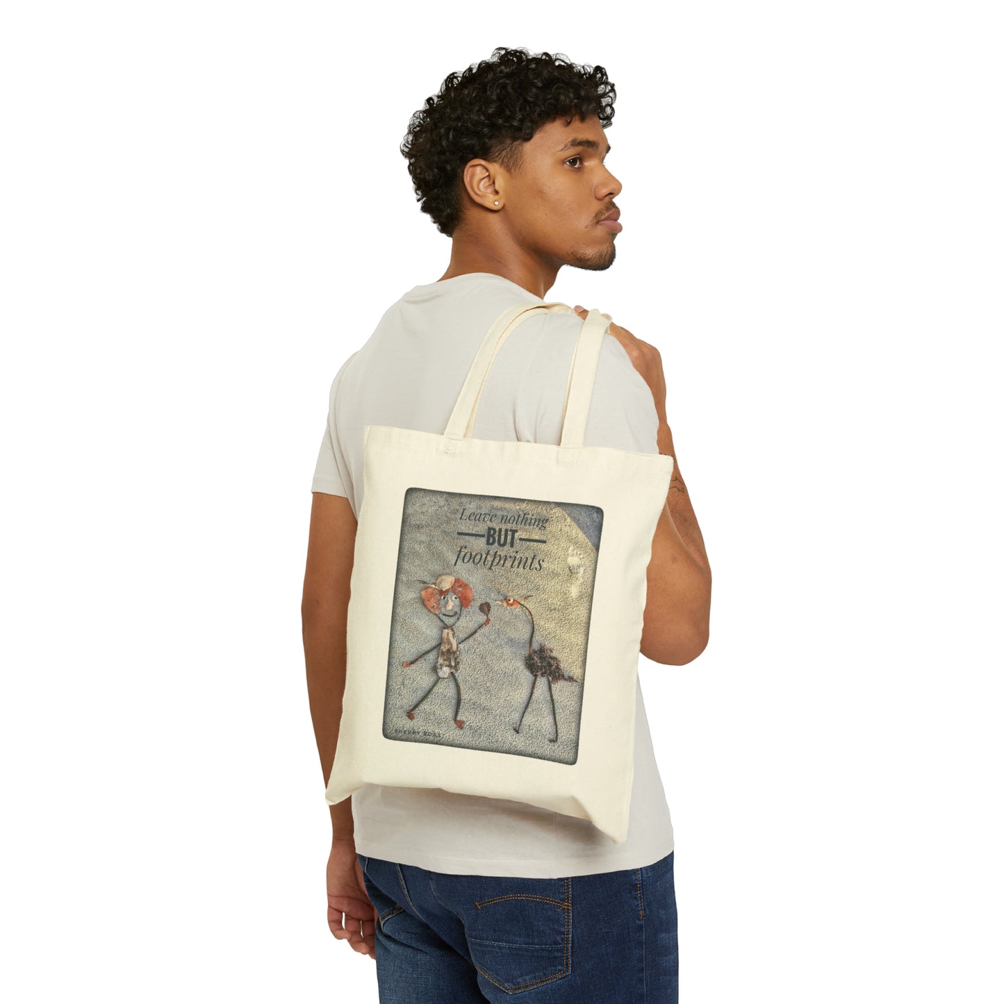 Leave Nothing But Footprints Cotton Canvas Tote Bag