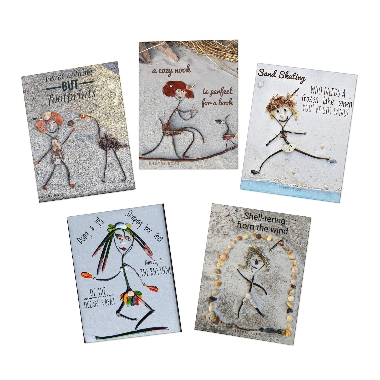 Sandy Girl and Friends Multi-Design Greeting Cards (5-Pack)