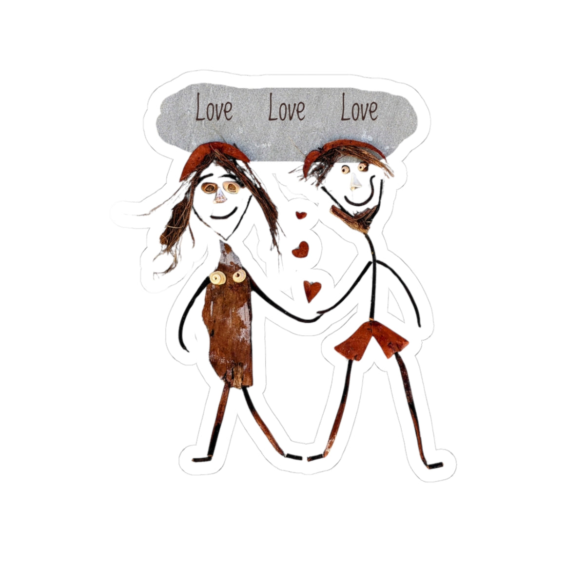 Love Love Love Vinyl Sticker