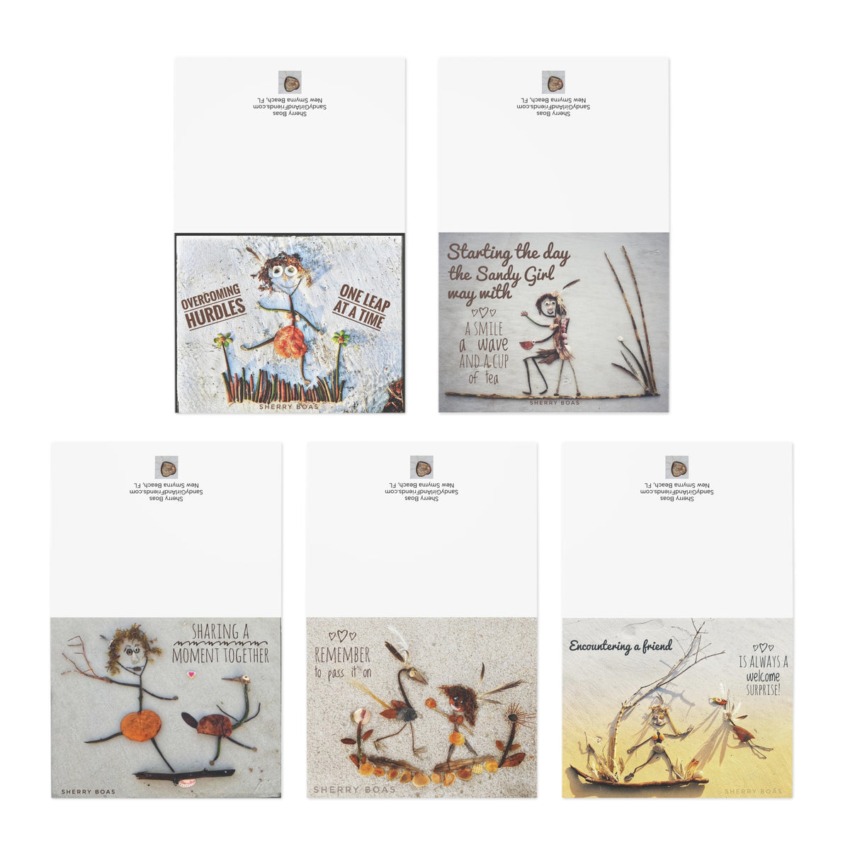 Sandy Girl and Friends Multi-Design Greeting Cards (5-Pack)