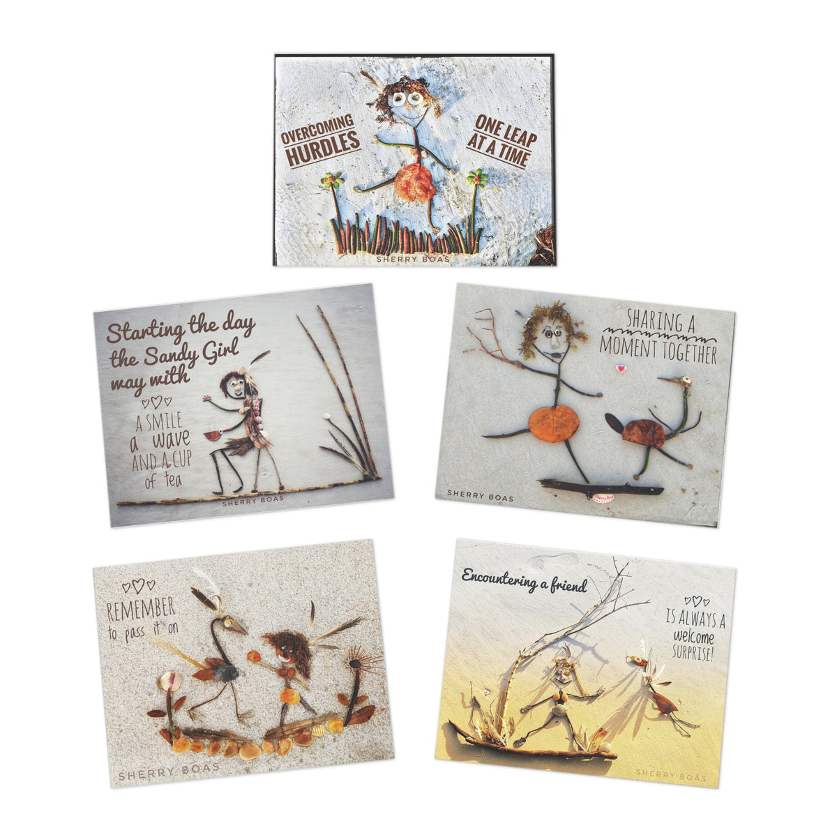 Sandy Girl and Friends Multi-Design Greeting Cards (5-Pack)