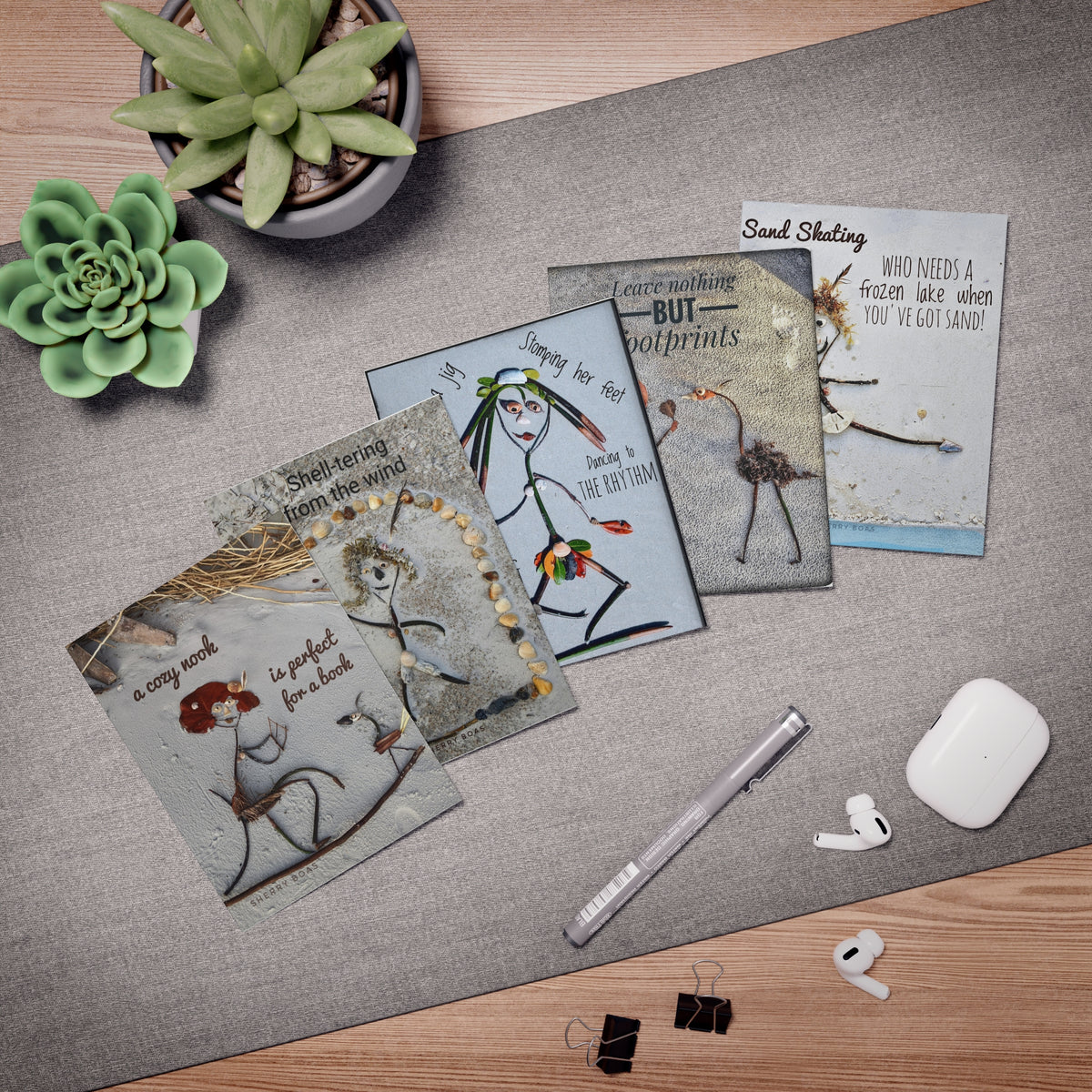 Sandy Girl and Friends Multi-Design Greeting Cards (5-Pack)