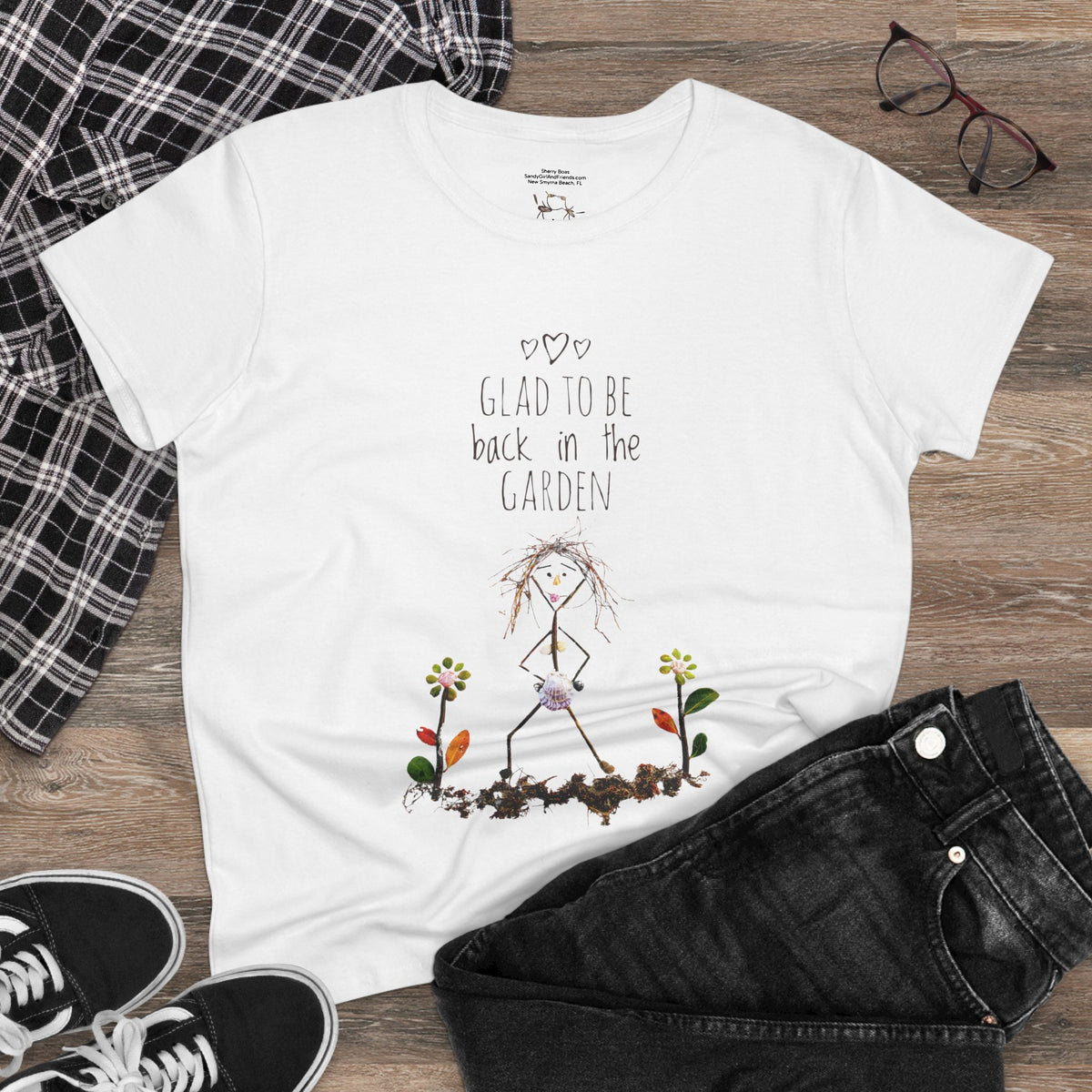 Glad To Be Back In Then Garden Women's Midweight Cotton Tee