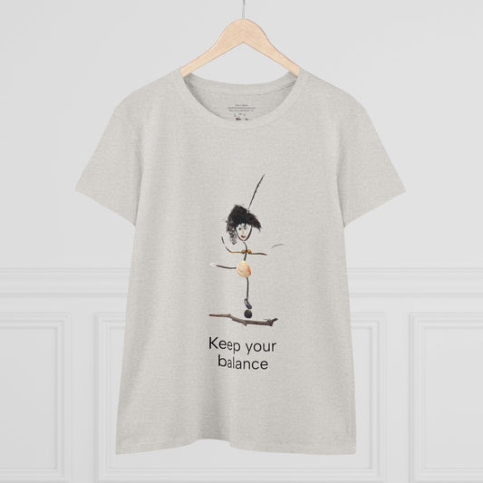 Keep Your Balance Women's Midweight Cotton Tee