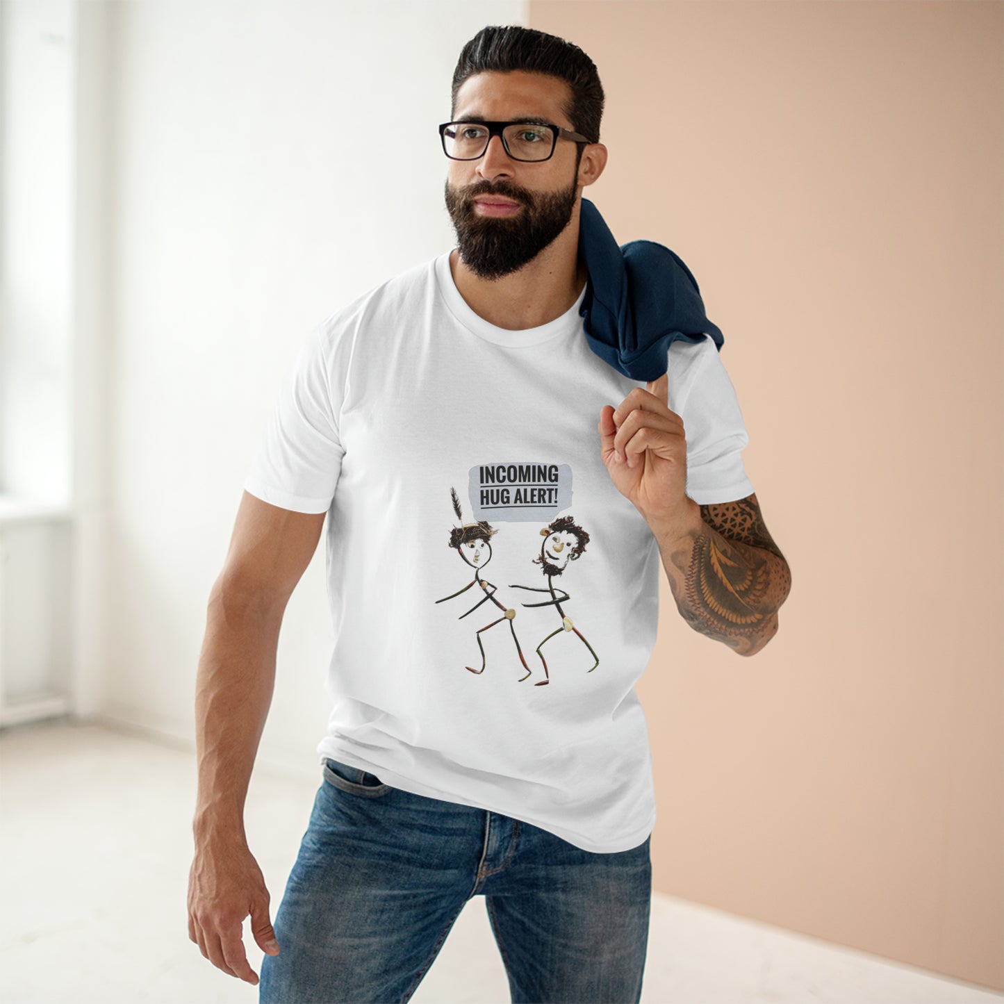 Incoming Hug Alert Men's Staple Tee