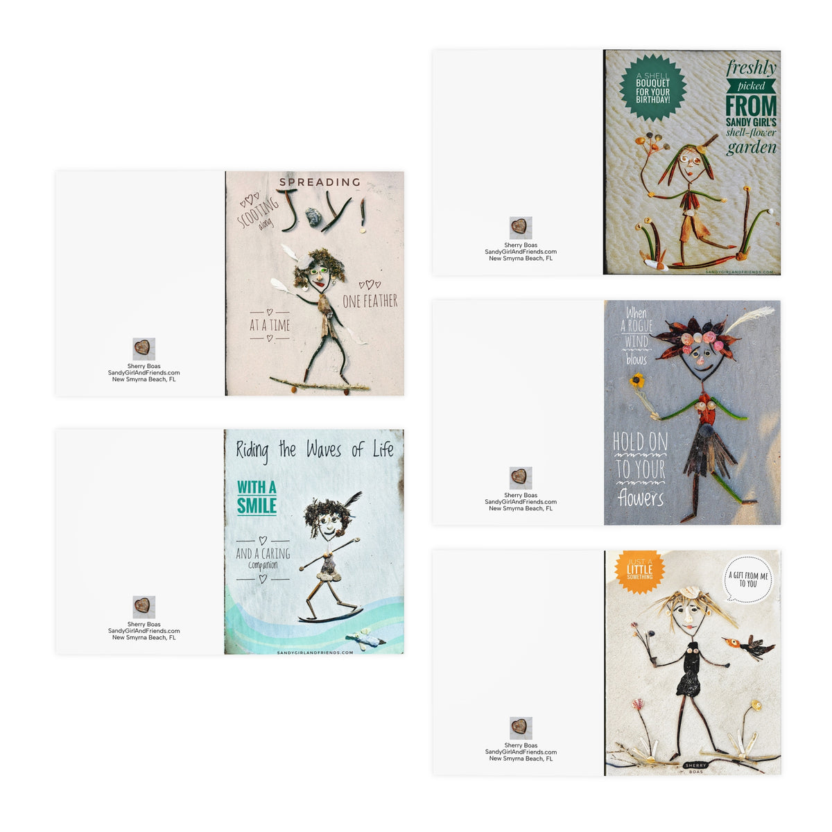 Sandy Girl and Friends Multi-Design Greeting Cards (5-Pack)